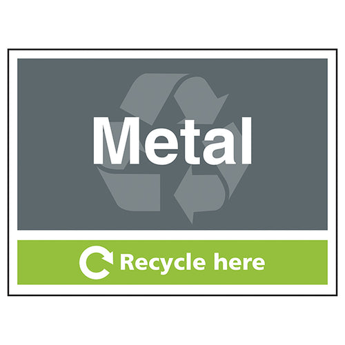 Durable Metal Recycle Here Safety Sign For Staff Guidance