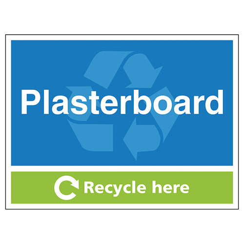 Plasterboard Recycle Here Safety Sign For Site Workers