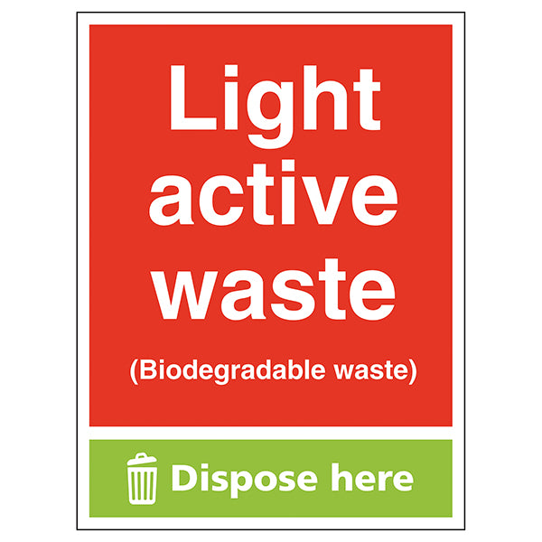 Light Active Waste (Biodegradable Waste) Dispose Here - Portrait