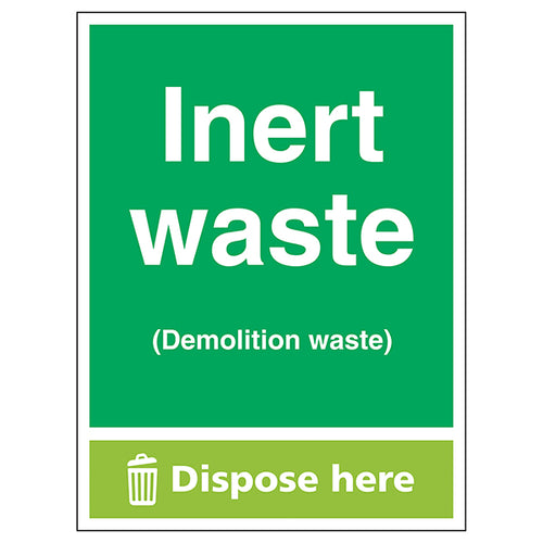 Inert Waste (Demolition Waste) Dispose Here - Portrait