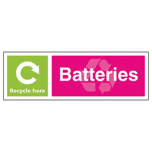 Batteries Recycle Here - Landscape