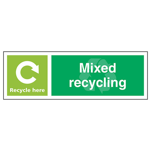 Mixed Recycling Recycle Here - Landscape
