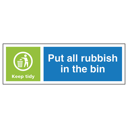Put All Rubbish In The Bin Keep Tidy - Landscape