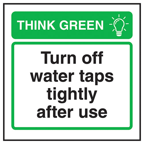 Turn Off Water Taps Safety Sign For Office Staff Guide