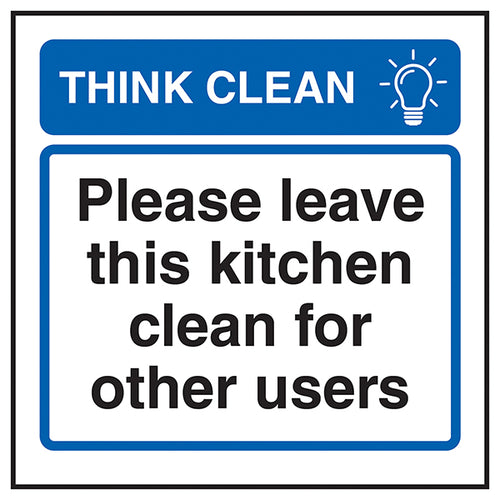 Kitchen Clean Safety Sign Essential For Office Staff