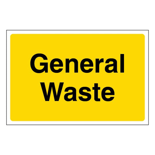General Waste Safety Sign Essential Clear Disposal Staff