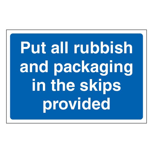 Waste Disposal Safety Sign Keeps Sites Clean For Contractor