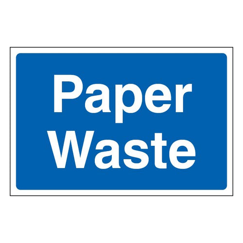 Paper Waste Safety Sign Large Landscape Clear Workplace