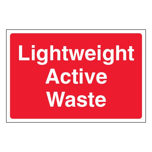 Active Waste Safety Sign Lightweight Large For Worksites