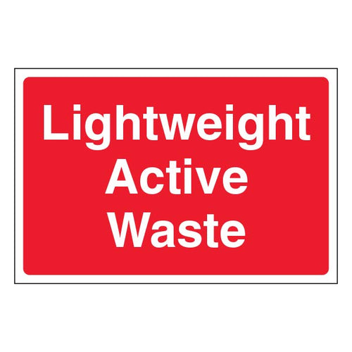 Active Waste Safety Sign Lightweight Large For Worksites