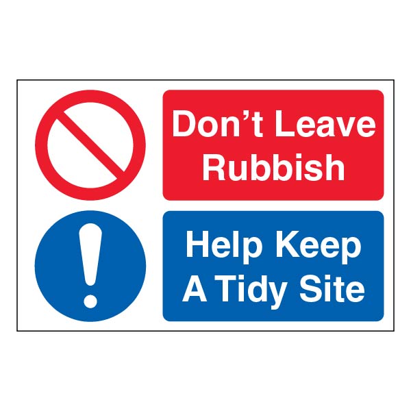 Keep A Tidy Site Safety Sign Large Landscape For Workers