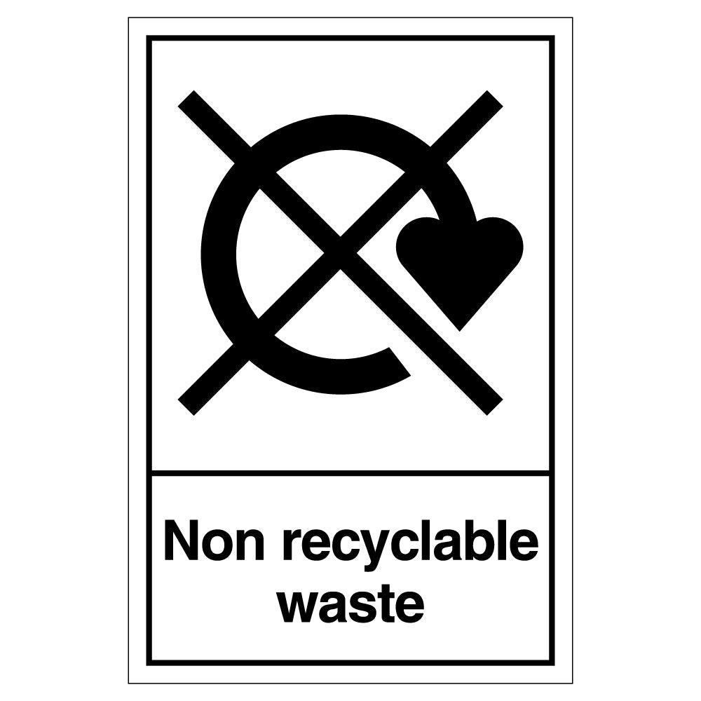 WRAP Non Recyclable Waste Safety Sign For Schools UK