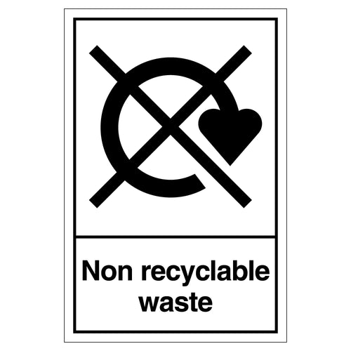 WRAP Non Recyclable Waste Safety Sign For Schools UK
