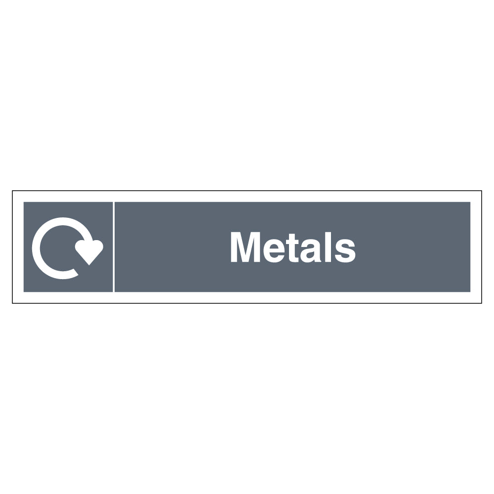 WRAP Metals Recycling Safety Sign Slim Landscape For School