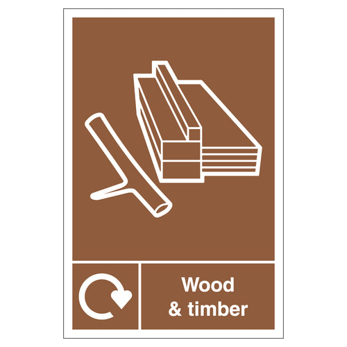WRAP Wood And Timber Recycling Safety Sign For Business