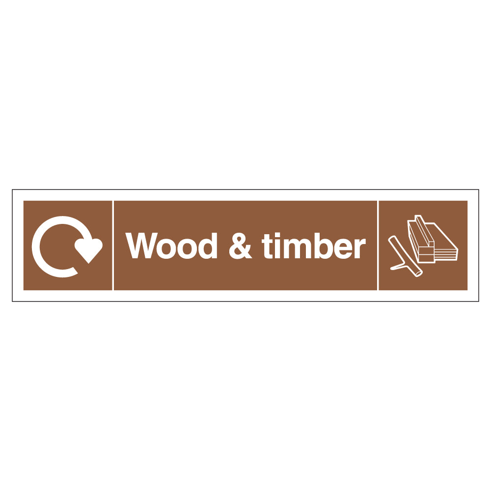 WRAP Wood And Timber Recycling Slim Safety Sign Schools