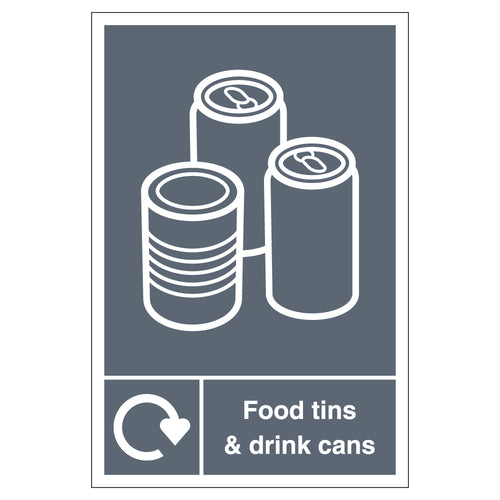 WRAP Tins And Cans Recycling Safety Sign For Schools