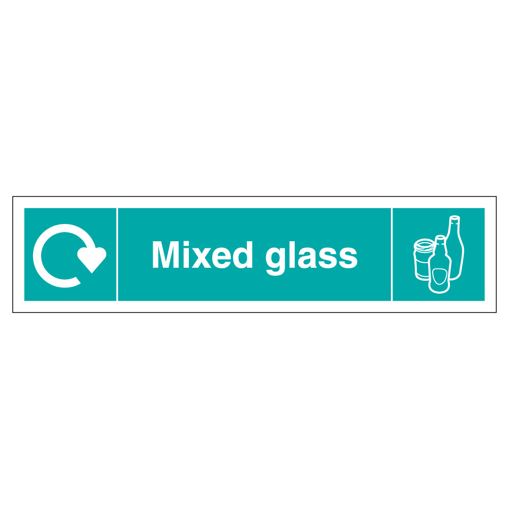 WRAP Mixed Glass Recycling Safety Sign For Schools 2025