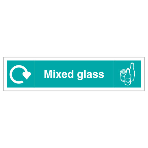WRAP Mixed Glass Recycling Safety Sign For Schools 2025