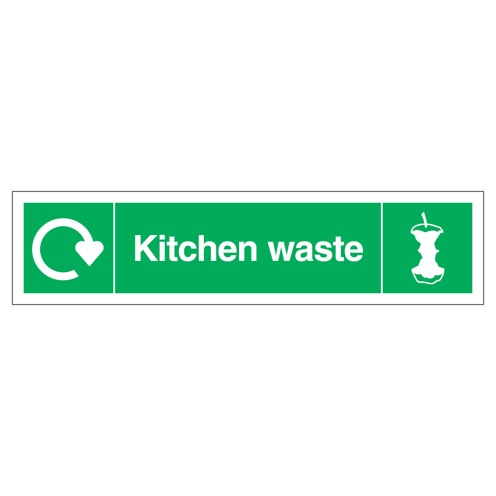 WRAP Kitchen Waste Recycling Safety Sign Slim For Schools