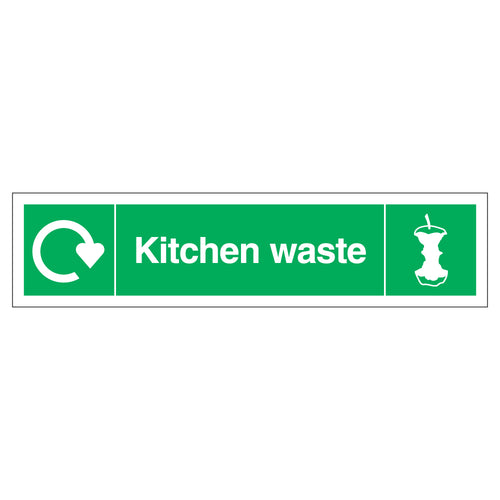 WRAP Kitchen Waste Recycling Safety Sign Slim For Schools