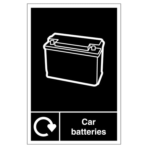 WRAP Car Batteries Recycling Safety Sign Compliance Schools