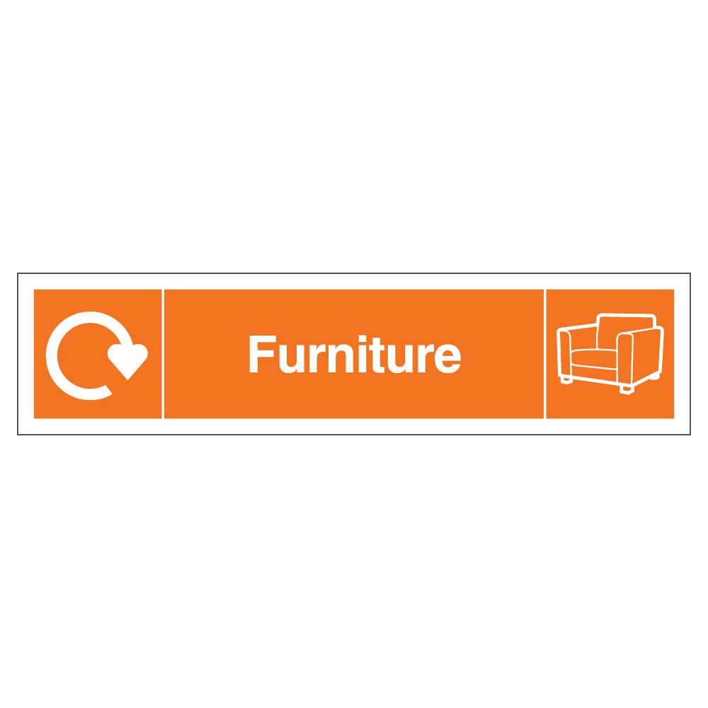 WRAP Furniture Recycling Safety Sign Slim For Schools