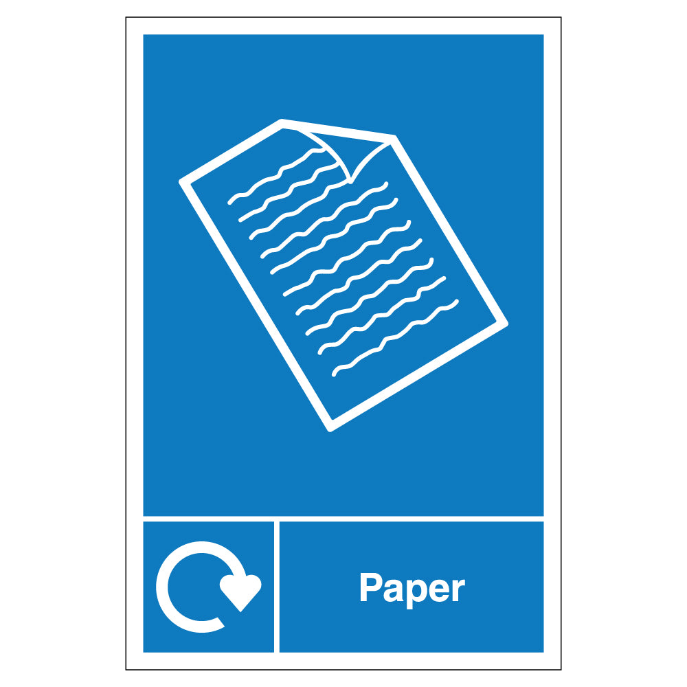 WRAP Paper Recycling Compliance Safety Sign For Schools