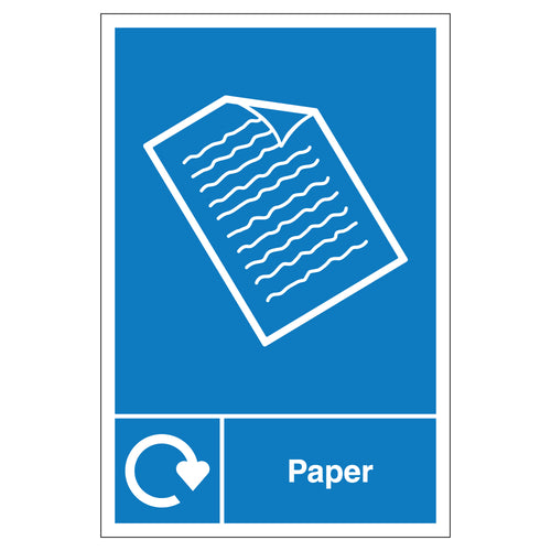 WRAP Paper Recycling Compliance Safety Sign For Schools