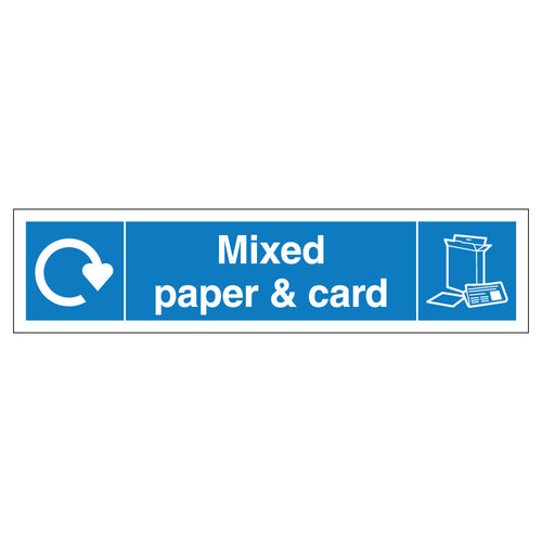 WRAP Mixed Paper And Card Recycling Safety Sign For Schools