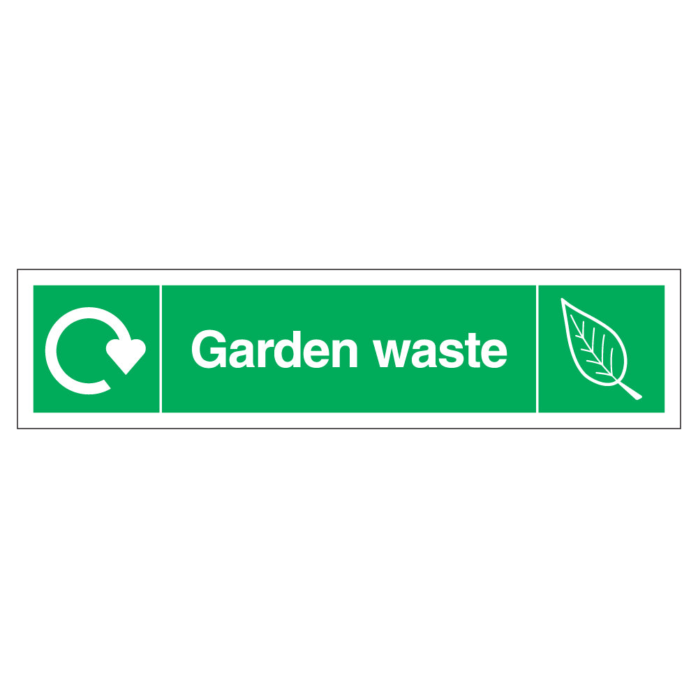 WRAP Garden Waste Recycling Safety Sign Slim Schools