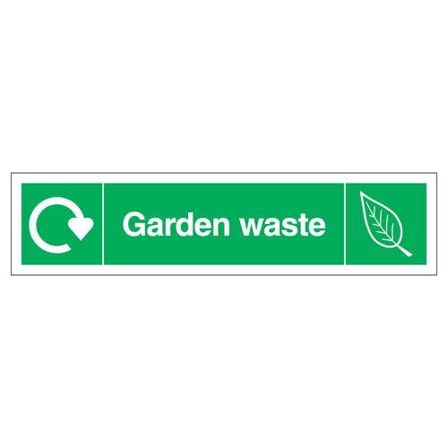 WRAP Garden Waste Recycling Safety Sign Slim Schools