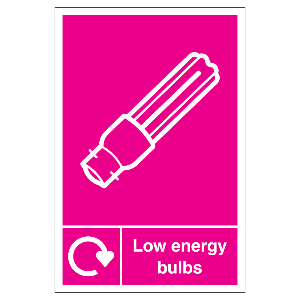 WRAP Low Energy Bulb Recycling Safety Sign For Schools