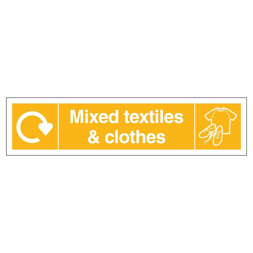 WRAP Mixed Textiles Recycling Compliance Safety Sign School