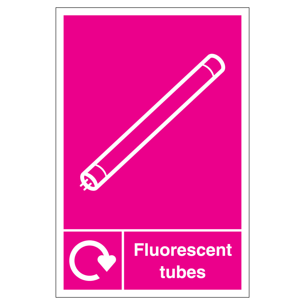 WRAP Fluorescent Tubes Recycling 2025 Compliant Safety Sign