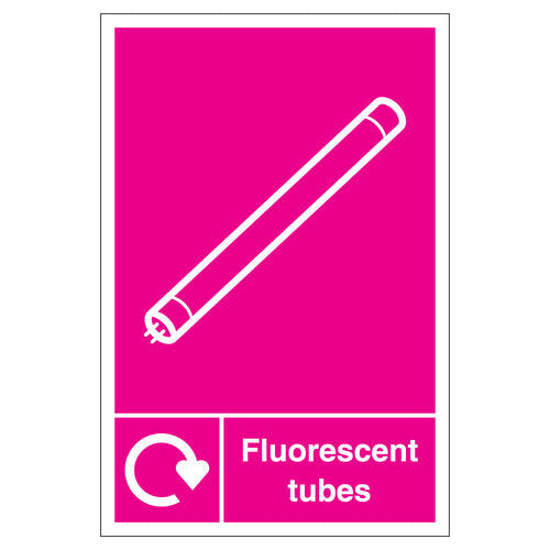 WRAP Fluorescent Tubes Recycling 2025 Compliant Safety Sign