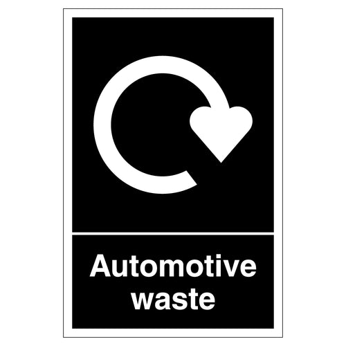 WRAP Automotive Waste Recycling Safety Sign DEFRA Schools