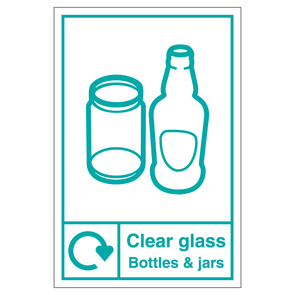 WRAP Clear Glass Recycling Safety Sign Compliant School