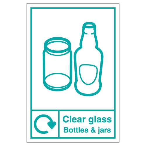 WRAP Clear Glass Recycling Safety Sign Compliant School