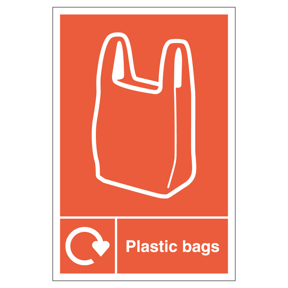 WRAP Plastic Bags Recycling Safety Sign For Schools DEFRA