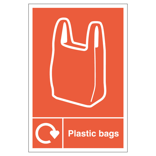 WRAP Plastic Bags Recycling Safety Sign For Schools DEFRA