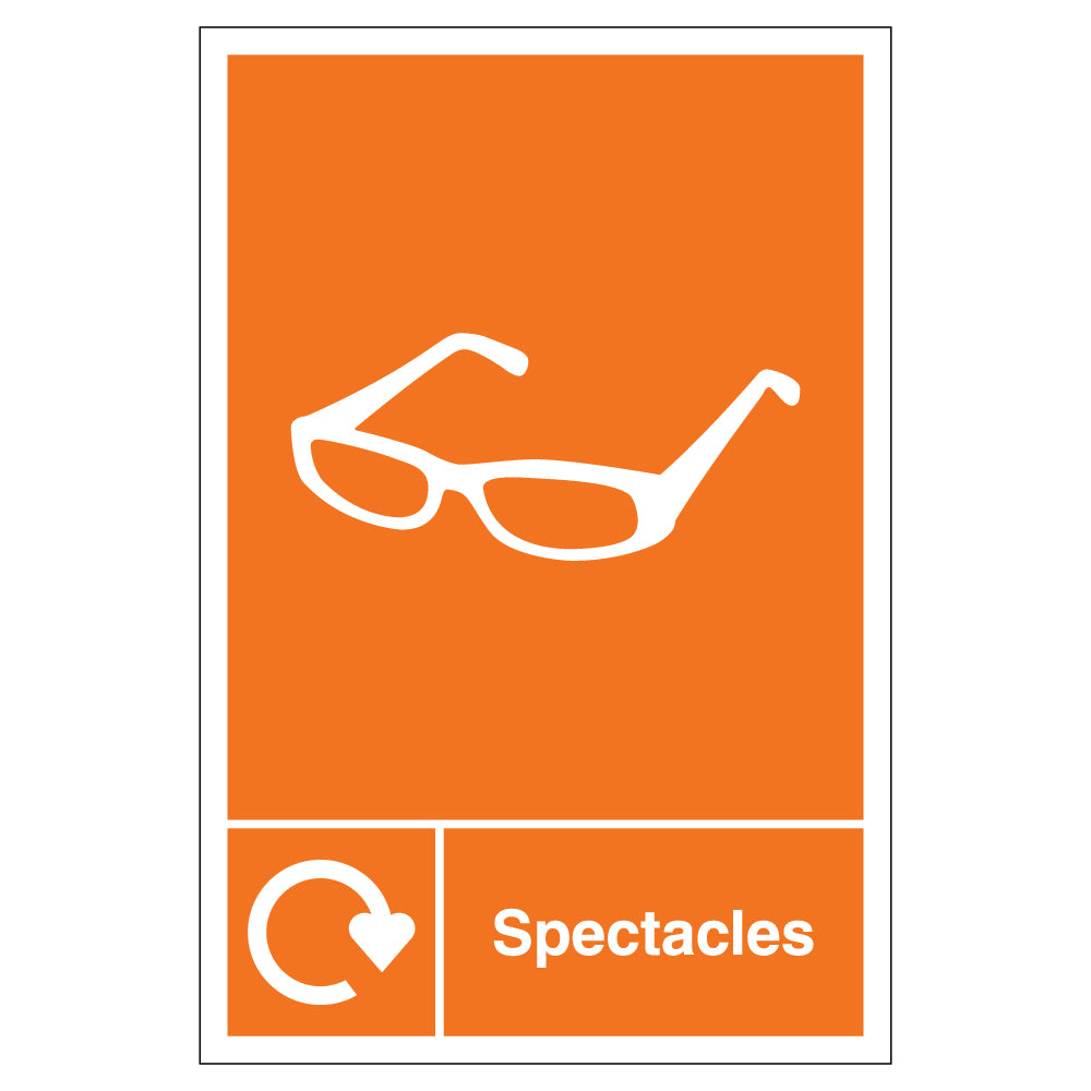 WRAP Spectacles Recycling Safety Sign For Schools Compliance