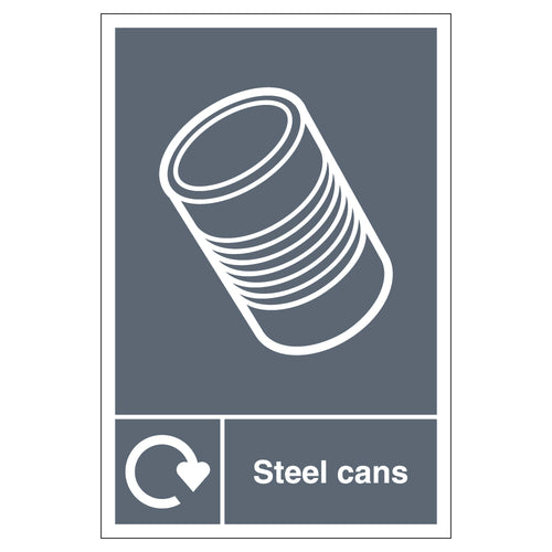 WRAP Steel Cans Recycling Safety Sign For Schools Business