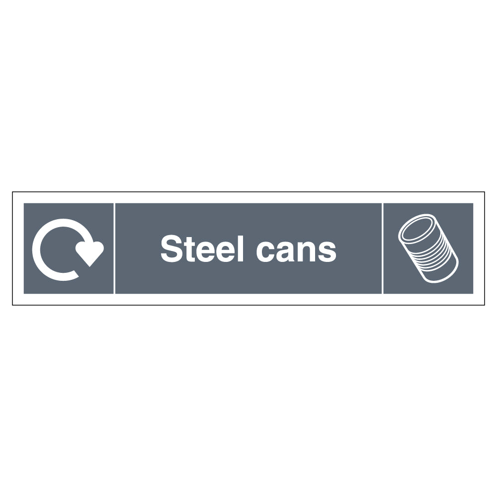 WRAP Steel Cans Recycling Safety Sign DEFRA Schools