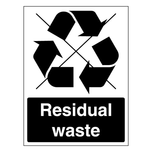 Residual Waste Safety Sign Durable Complying For Businesses