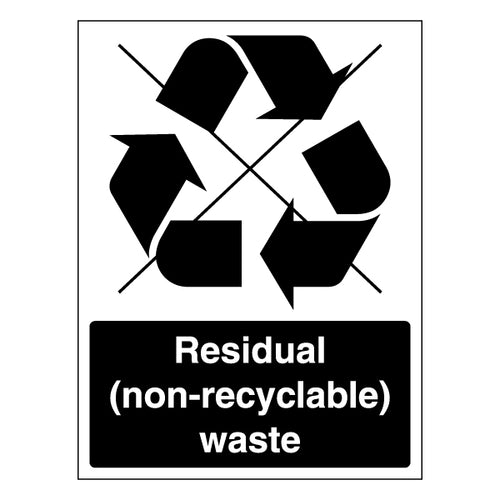 Non Recyclable Waste Safety Sign Durable For Businesses