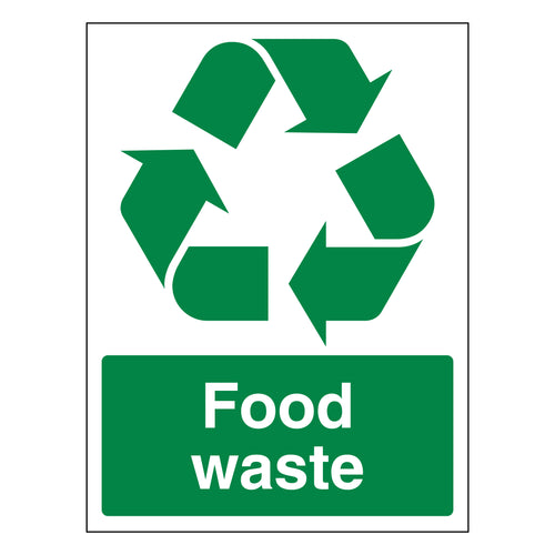 Food Waste Recycling Safety Sign Durable Compliant Businesses
