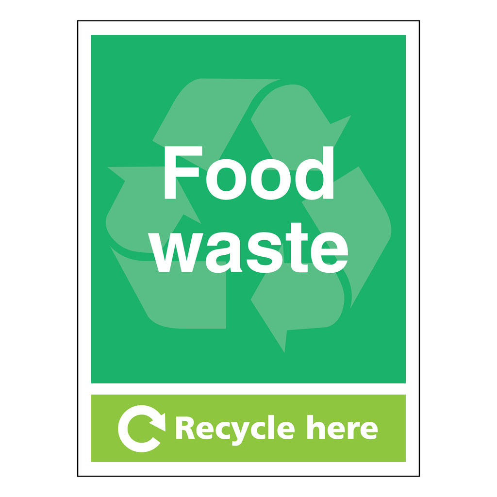 Food Waste Safety Sign Durable Recycle Guide For Businesses