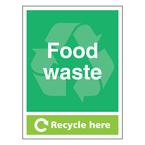 Food Waste Safety Sign Durable Recycle Guide For Businesses