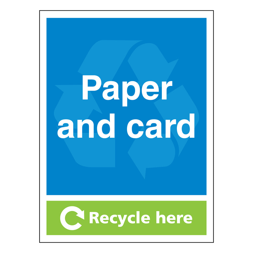 Durable Paper And Card Recycle Here Safety Sign Facilities